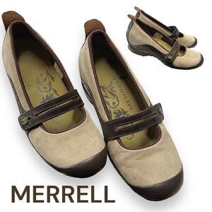 Merrell Women's Plaza Bandeau Suede Leather Mary Jane Shoes Beige Taupe Size 7